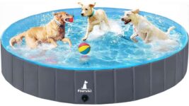 Pourbibi PVC Foldable Pet Dog Paddling Pool 120x30cm, Sold by RACHAELY FBA – Prime Deal sold by RACHAELY FBA