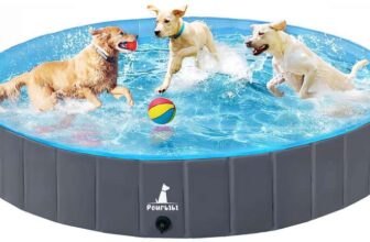 Pourbibi PVC Foldable Pet Dog Paddling Pool 120x30cm, Sold by RACHAELY FBA – Prime Deal sold by RACHAELY FBA