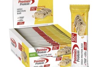 Premier Protein High Protein Bar 50 percent Crispy – Peach – 16x40g – Prime deal