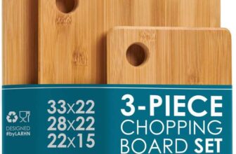 Premium Extra-Thick Wooden Chopping Boards – 3 Piece Bamb ( Prime Exclusive)oo Chopping Board Set – 33x22cm / 28x22cm / 22x15cm