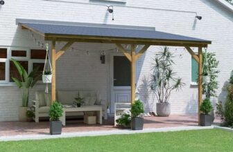 Pressure Treated Utopia Lean To Gazebo Approx. W4m x D3m – W/Code