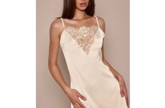 PrettyLittleThing Satin Lace Panel Slip Dress