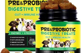 Probiotics for Dogs 30 Chews, Duck Flavour Dog Digestive Supplements with Prebiotics, Pet Probiotic Chews for Gut Flora & Digestive Wellbeing, Natural Daily Nutritional Chews for All Dogs