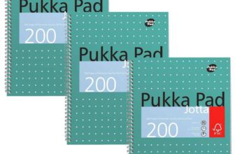 Pukka Pad, A4 Metallic Jotta Book 3 Pack 21 x 30cm Wirebound Notebook with 8mm Lines and 80GSM Paper – 200 Pages