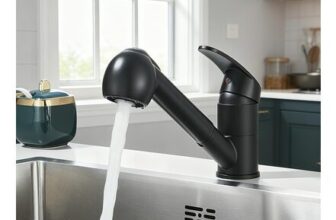 Pull-out Kitchen Tap with 360 Swivel Spout, Black