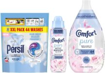 Pure Heaven Scent Complete Laundry Trio Fabric Conditioner (64 Wash), Scent Booster Elixir (460ml), Persil Capsules(44Wash), Long-Lasting Fragrance, Gentle & Fresh Laundry Care