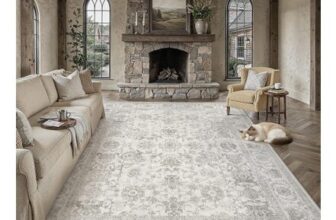PureCozy Grey Rug 200x300cm Non-Slip, Washable, Indoor Living Room