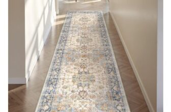 PureCozy Runner Rug, Blue, Non-Slip, Machine Washable, 60×240 Cm