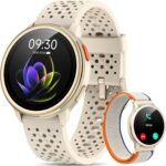 Quican Smart Watches for Women Men, Answer/Make Call, 1.27 AMOLED Fitness Watch with Heart Rate/Sleep/SpO2 Monitor, 120 Sports, 3ATM Waterproof Activity Tracker Smartwatch for Android iOS, 2 Straps