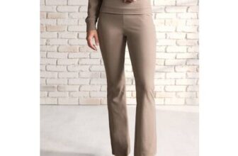 REAKTIV Taupe Luxe Lounge Fold over Waist Flare L