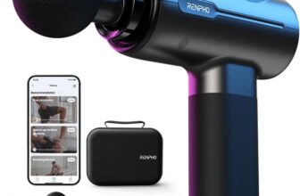 RENPHO Smart Deep Tissue Massage Gun, Bluetooth, 5 Speeds, 5 Heads, 10mm Percussion with Case for Muscle Recovery