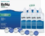 ReNu MultiPlus Multi-Purpose Contact Lens Solution, 4 x 240ml for Soft Contact Lenses – Lens Case Included