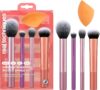 Real Techniques Everyday Essentials Makeup Sponge Kit for foundation, blush, bronzer, eyeshadow, powder, synthetic, cruelty-free tools and blender for flawless looks, 5 Piece Set