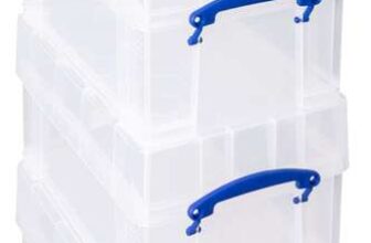 Really Useful Box Plastic Storage 9 Litre Clear with XL Lid (Pack of 4)
