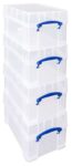 Really Useful Box Plastic Storage 9 Litre Clear with XL Lid (Pack of 4)