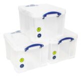 Really Useful Plastic Storage Box 3 x 35l Clear