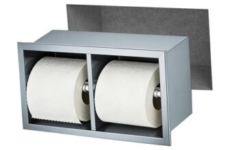 Recessed 304 Stainless Steel Toilet Paper Holder, Wall Mounted, Grey