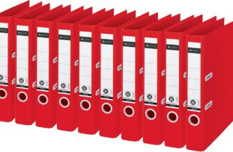 Recycle Colours Lever Arch File A4 50mm Red (Pack of 10) 10190025