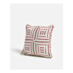 Red & Green Embroidered Squares Cushion Cover 45x45cm
