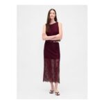 Red Lace Maxi Skirt