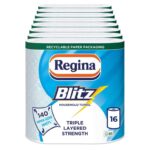 Regina Blitz Household Towels 16 Triple Layered Rolls, 140 Sheets Per Roll (£17.57 / £16.59 S&S)
