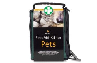 Reliance Medical Pet First Aid Kit – Essential Care for Dogs and Cats, Ideal for Travel, Camping, Home Use, Includes Saline, Bandages,