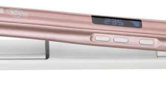 Remington Hair Straightener (Advanced Ceramic Ultimate Coating with Long 110mm Floating Plates, LCD Screen, 150-235C, Temperature Boost Function, Storage Pouch Included) Rose Pearl S9505