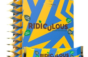 Ridiculous Vegan Protein Bar Award Winning, Chocolate Biscuit Crunch, 9 Bars, 100% Plant Based & Palm Oil Free, High Protein – Protein Work