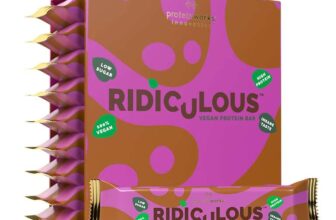 Ridiculous Vegan Protein Bar – Award Winning, Triple Chocolate Brownie, 9 Bars, 100% Plant Based & Palm Oil Free, High Protein Protein Works
