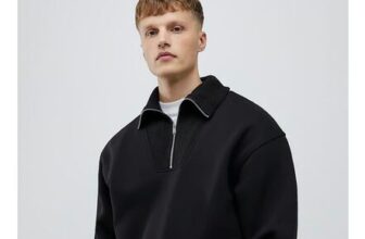 River Island Mens Sweatshirt Black Regular Fit Ribbed