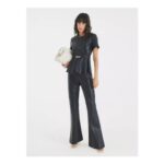River Island Patch Pocket Fitted Bootcut Trousers – Black