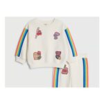 River Island River Island Mini Girls Sweatshirt & Joggers Set Cream