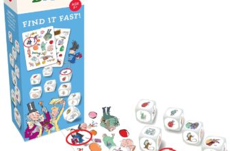 Roald Dahl Find It Fast Card Game, Ages 5, 2-4 Players, Family Dice Game, Blue and White