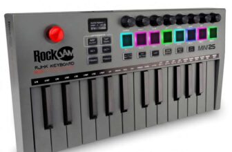 RockJam 25-Key Rechargeable USB MIDI Keyboard – Prime Deal