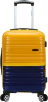 Rockland Melbourne 20 Expandable Belly Pack, 2 tonenavy, Carry-On 20, Melbourne Hardside Expandable Spinning Wheel Luggage