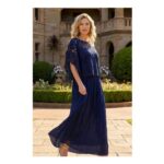 Roman Crochet Overlay Maxi Dress