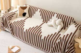Royhom Brown Sofa Cover 2 Seater, Corner Sofa Slipcovers L Shape, Washable Couch Cover with Tassel, Soft, Breathable, Reversible, All-season Universal (Coffee, 180x260cm)