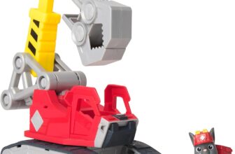 Rubble & Crew Chargers Mega Power Crane, Toy Truck with Charger Figure and 2 Detachable Tools, PAW Patrol Kids Toys for Boys and Girls Ages 3 and Up.