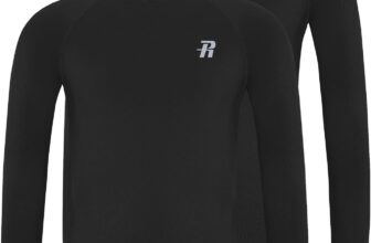 Runhit Boys Compression Shirt Long Sleeve, 1/2er Pack UPF 50 Sun Protection Kids Sports Base Layer Top, Breathable Quick Dry Under Shirt for Football & Outdoor Activities