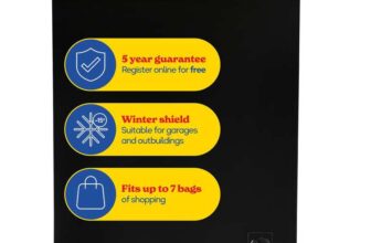 Russell Hobbs Black Chest Freezer 143L Freestanding, Adjustable Thermostat, Chill or Freeze Function, 4 Star Freezer Rating