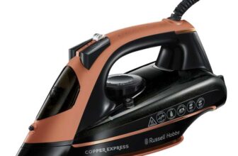 Russell Hobbs Steam Iron – Copper Infused soleplate, 150g Steam Shot, 40g Continuous Steam, Vertical steam function,Self-clean, Anti-calc
