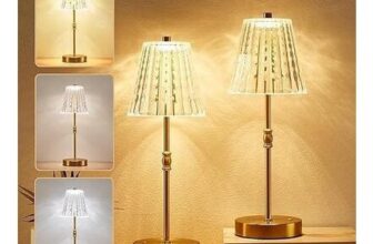 SAIWEYA Cordless Table Lamp, 3-Color LED, Dimmable, 5000mAh Rechargeable