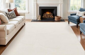 SHACOS Living Room Rug Washable Area Rugs Soft Low Pile Rug Modern Floor Carpet Rugs for Bedroom Kids Room Home Decor, Cream, 120 x 170 cm
