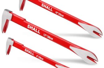 SHALL 3-Piece Nail Puller Tool Set, 12, 10, 8 – Heavy Duty & Mini Cats Paw Pry Bar, Utility Claw Bar, Wonder Bar, Steel Crowbar