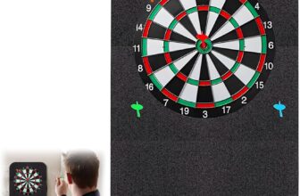 SI SEN Dartboard Wall Protector, Black Felt Material, 35.4×23.6×0.5 Inch, Double-Sided Adhesive, 6 Piece Modular Design