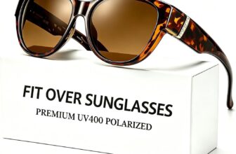 SIPHEW Fit Over Polarised Sunglasses Women, Round UV400 Glasses to Wear Over Prescription Glasses for Driving & Everyday Use