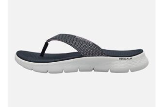 SKECHERS Womens Go Walk Flex Eve Flip Flops Navy