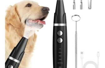 SKYCIVO Dog Plaque Remover with LED Light for Teeth, Black