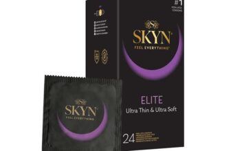SKYN Elite (Pack of 24): Ultra-Thin Latex Free Condoms for Men, Regular Size Condoms, Lubricated, 53mm Nominal Width – Prime exclusive