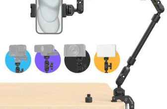 SMALLRIG 22 Magic Arm with Clamp Flexible Desk Camera Mount for Webcam Mic Light Action Camera, Sold by SmallRig Direct / FBA (Prime Price)